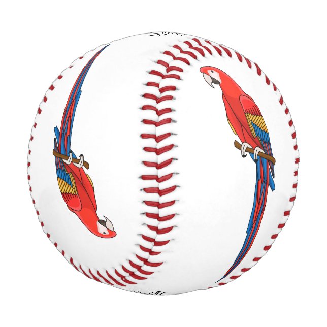 Balle De Baseball Illustration du perroquet de macaw Scarlet (Angle)