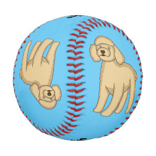 Balle De Baseball Illustration d'un caniche brun joyeux