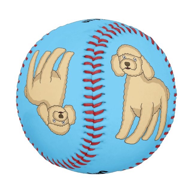 Balle De Baseball Illustration d'un caniche brun joyeux (Angle)