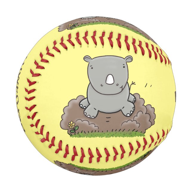 Balle De Baseball Illustration d'un petit rhinocéros (Devant Gauche)