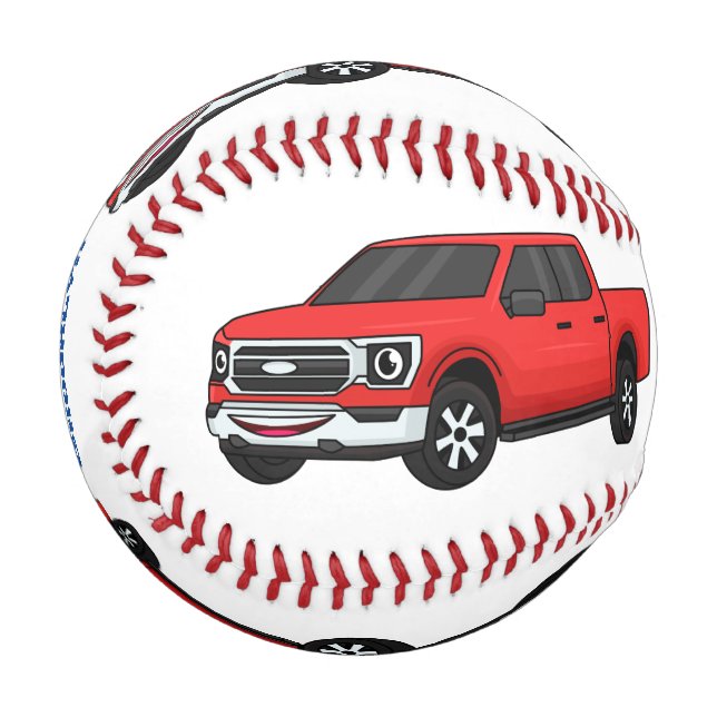 Balle De Baseball Illustration d'une camionnette rouge mou (Devant Gauche)
