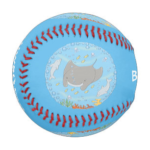Balle De Baseball Illustration d'une mignonne raie manta et de bulle