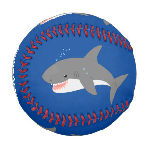 Balle De Baseball Illustration joyeuse du grand requin blanc