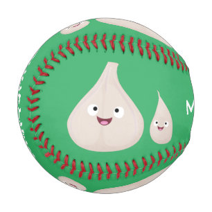 Balle De Baseball Illustration végétale de caricature à l'ail mignon