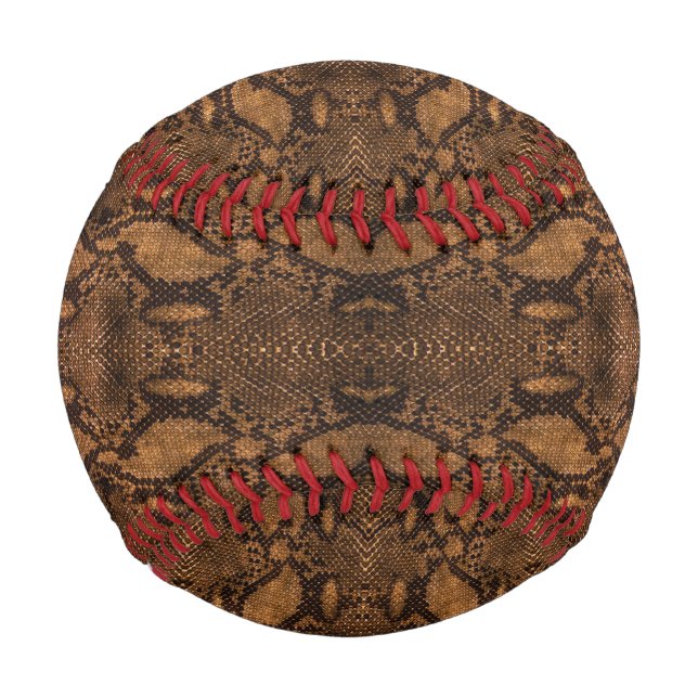 Balle De Baseball Impression de peau de serpent marron (Devant)