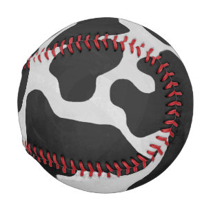 Balle De Baseball Impression noire et blanche de vache
