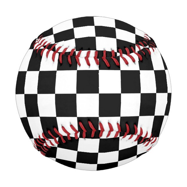 Balle De Baseball Impression numérique d'échecs noir et blanc (Devant)