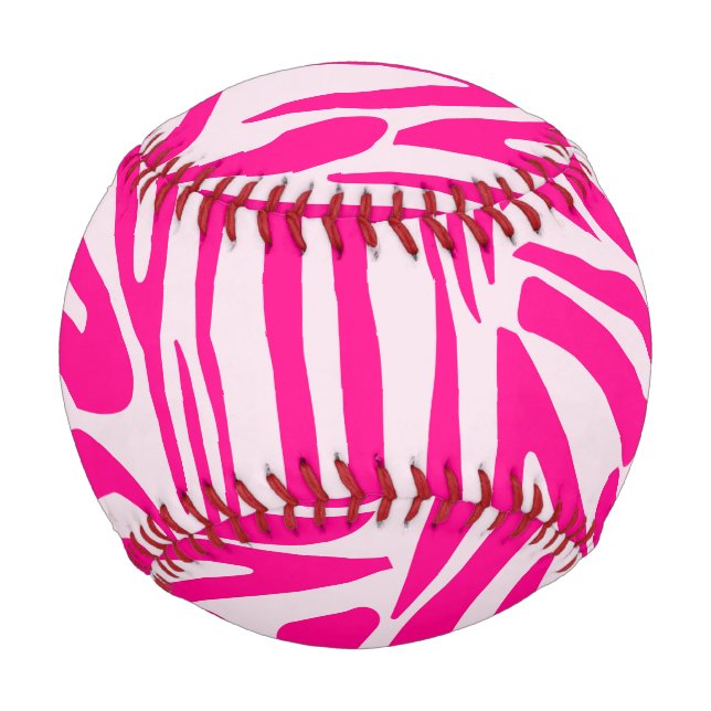 Balle De Baseball Impression zèbre rose (Devant)