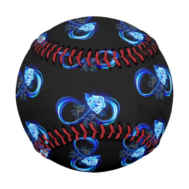 Balle De Baseball Infini lumineux avec rose bleue (Devant)
