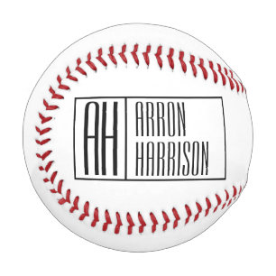 Balle De Baseball Initiales minimes modernes et logo de nom