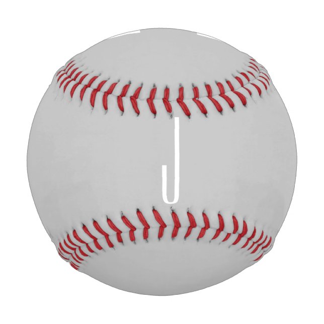 Balle De Baseball Initiales Monogrammes à trois lettres modernes Gri (Devant)