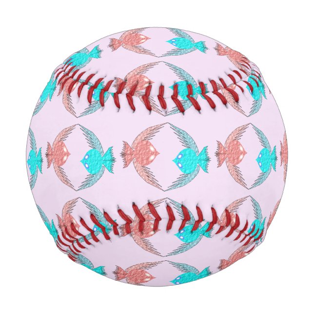 Balle De Baseball Inséparables roses et bleus mignons (Devant)