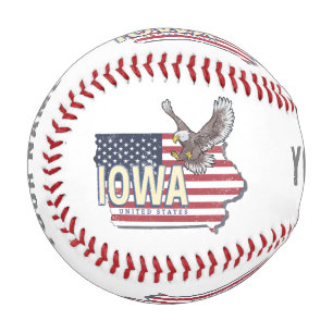 Balle De Baseball Iowa États-Unis Retro State Map Vintage USA Lug