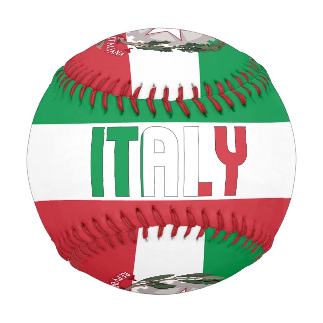 Balle De Baseball Italie Drapeau et blason Baseball patriotique (Devant)