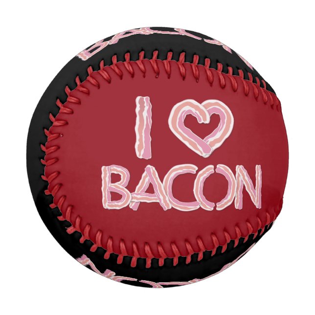 Balle De Baseball J'adore le bacon (Devant Gauche)