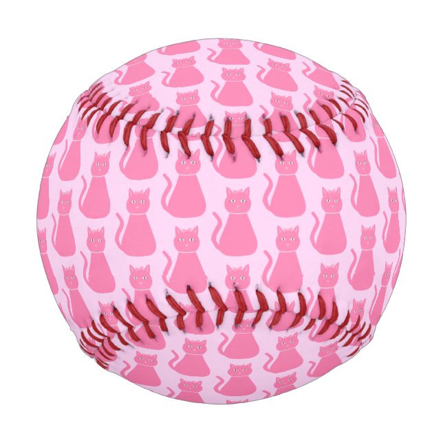 Balle De Baseball Joli Chat de fille rose Bébé Motif (Devant)