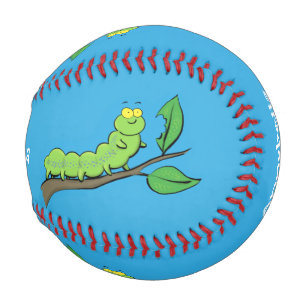 Balle De Baseball Joli dessin animé de chenille verte mignonne