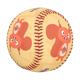 Balle De Baseball Joli dessin animé d'écureuil roux