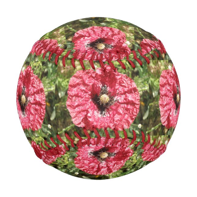Balle De Baseball Joli rouge Poppy macro Flower Baseball (Devant)