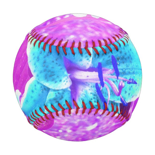 Balle De Baseball Jolie Aqua Blue Stargazer Lily sur violet (Devant)