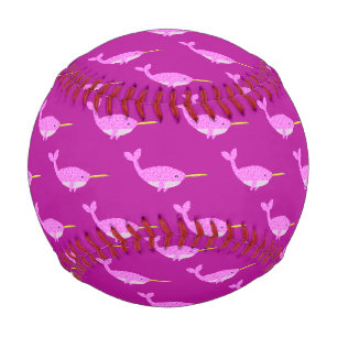Balle De Baseball Jolie fille rose bébé Narwhal Patterned