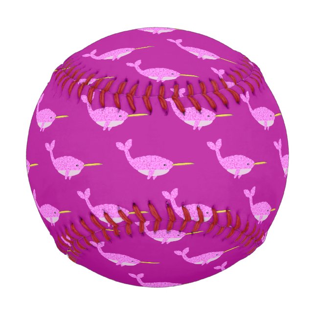 Balle De Baseball Jolie fille rose bébé Narwhal Patterned (Devant)