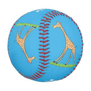 Balle De Baseball Jolie girafe avec dessin animé de papillon