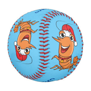 Balle De Baseball Jolie illustration de dessin animé de crevettes de
