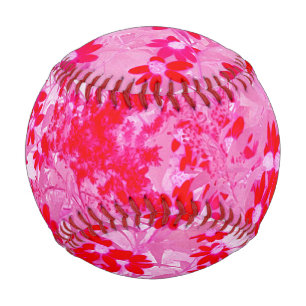 Balle De Baseball Jolies Fleurs Rouges