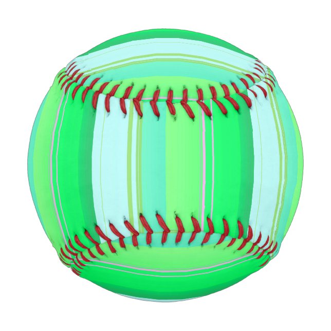 Balle De Baseball Jolies rayures vert aqua (Devant)