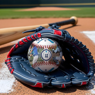 Balle De Baseball Joueur de baseball amusant Numéro et nom Photo Col