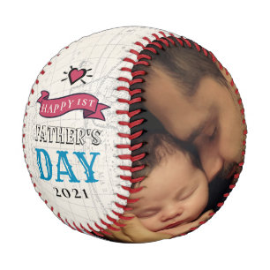Balle De Baseball Joyeuse 1ère Fête des pères Carte Vintage Papa 