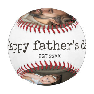 Balle De Baseball Joyeuse fête des pères 2photo élégant script perso
