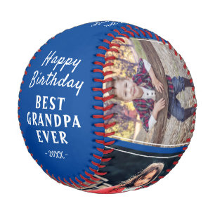 Balle De Baseball Joyeux Anniversaire Grand-Père Collage Photo Moder