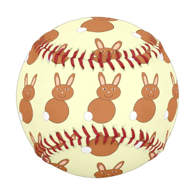 Balle De Baseball Joyeux Baseball Bunny de Pâques (Devant)