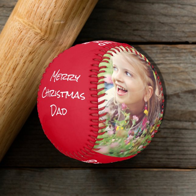 Balle De Baseball Joyeux Noël Papa Photo (Créateur téléchargé)
