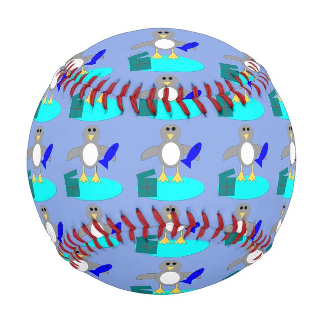 Balle De Baseball Joyeux Noël Pêche Penguin Baseball (Devant)