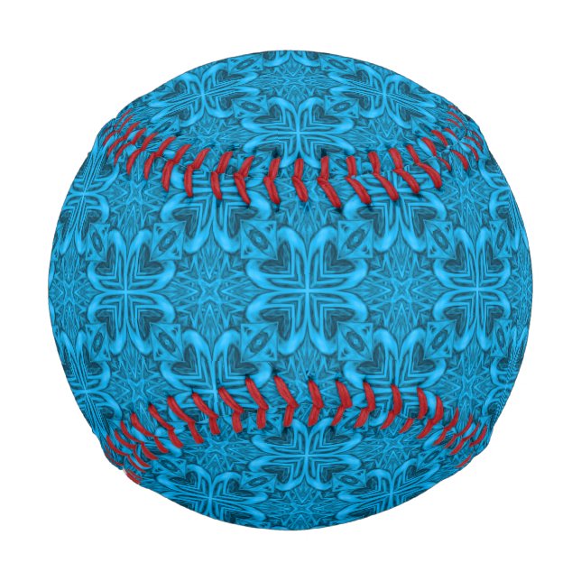 Balle De Baseball Kaleidoscope Vintage bleu fractal (Devant)