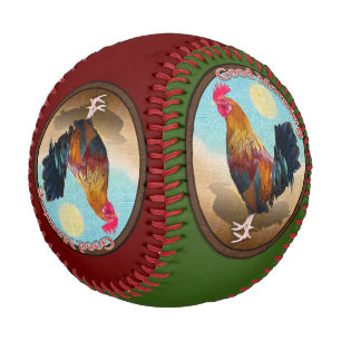 Balle De Baseball Key West - Coq Gitan Bonjour Ovale Vintage