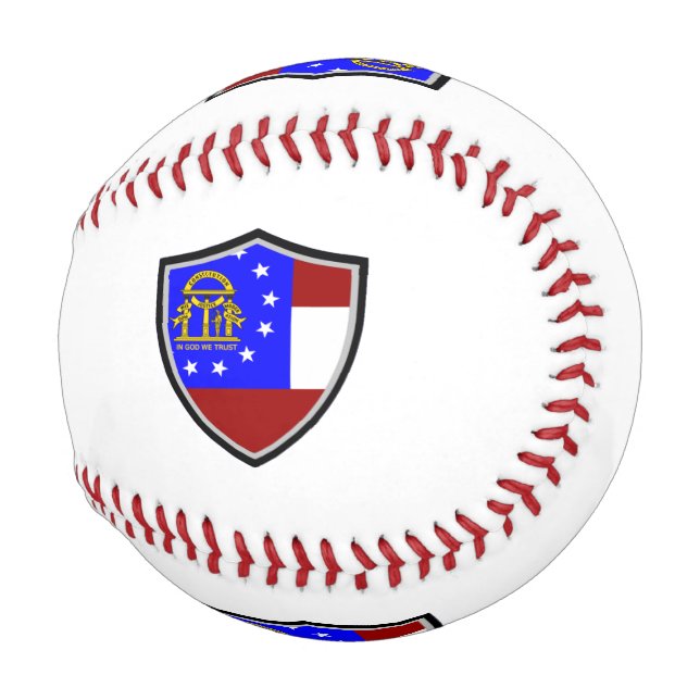 Balle De Baseball Le drapeau de la Géorgie au baseball (Devant Droite)