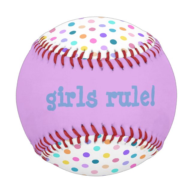 Balle De Baseball Les filles violettes pois dominent le baseball sur (Dos)