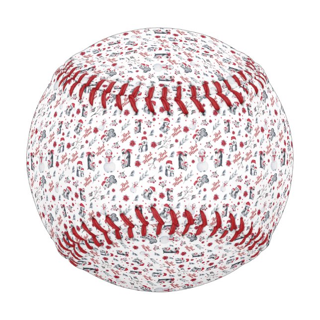 Balle De Baseball Les Meilleurs Pingouins de Noël (Devant)