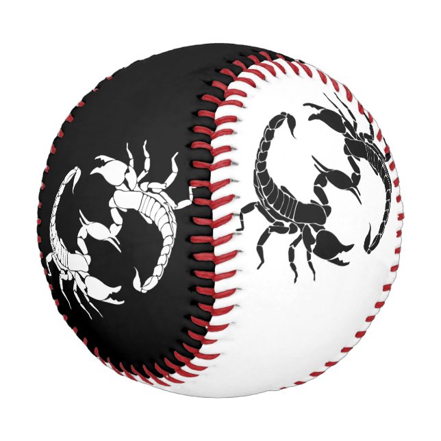Balle De Baseball Lettre noire et blanche S - Conception de scorpion (Angle)