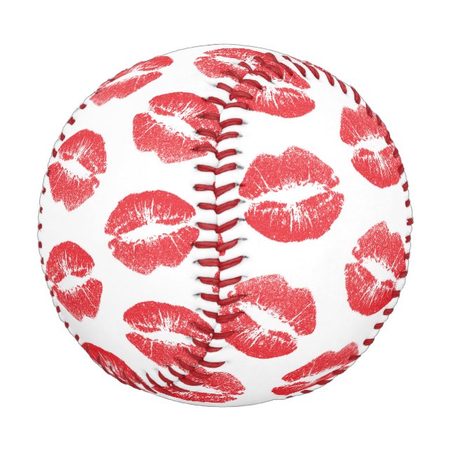 Balle De Baseball Lèvres Rouges, Motif De Lèvres, Rouge Lèvres, Bais (Angle)