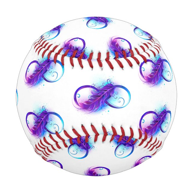 Balle De Baseball L'infini avec plume violette (Devant)