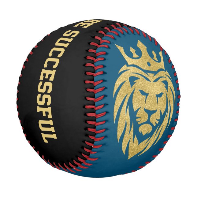 Balle De Baseball Lion Avec Couronne - Style Or 3 (Angle)