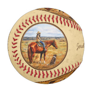 Balle De Baseball Little Cowgirl on Cattle Horse Yellow