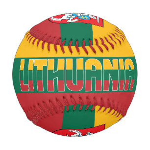 Balle De Baseball Lituanie Drapeau et armoiries patriotique