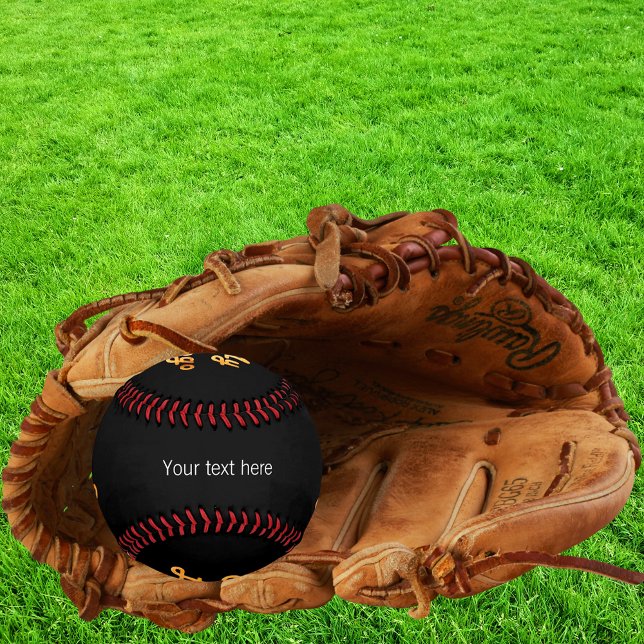 Balle De Baseball Logo de l'entreprise texte blanc noir (Créateur téléchargé)