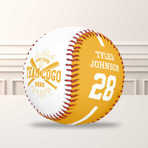 Balle De Baseball Logo d'équipe de joueur personnalisé Jaune